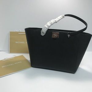 Michael Kors Large Tote in Black & Silver